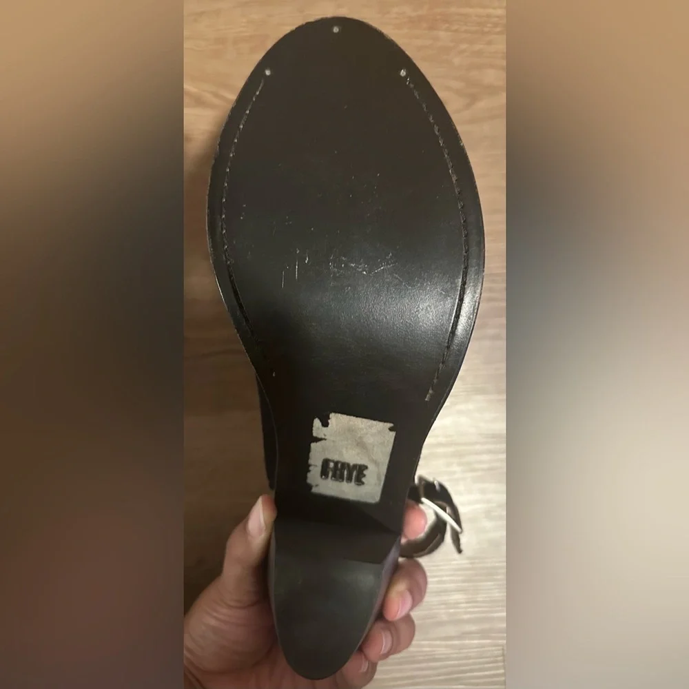 Frye Black Courtney Sling Black Suede
Peep Toe Heeled Sandal - Picture 13 of 14